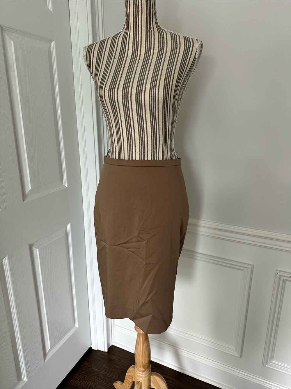 Max Mara Brown Cotton Stretch Pencil Skirt — IT 42 , US 8